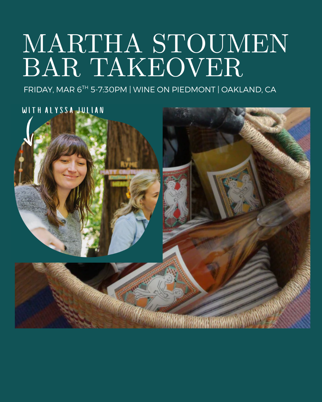 Friday Night Tasting: Women's Weekend Kick Off with Martha Stoumen Wines | March 6th, 2026 | 5-7:30pm