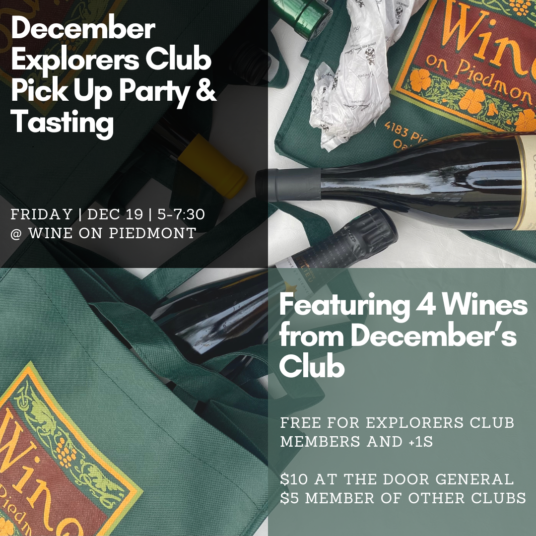 December Explorers Club Release Pick Up Party & Tasting | Friday Dec. 26th 5-7:30pm