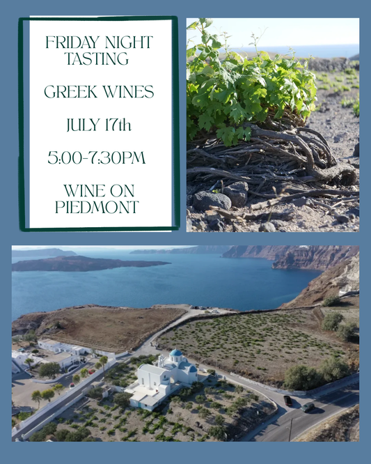 Friday Night Tasting: Greek Wines | July 17th, 2026 5-7:30PM